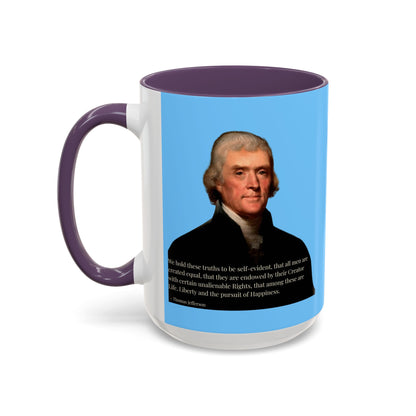 We hold these truths to be self-evident Light Blue Accent Mug by theGreenDragonTavern.shop