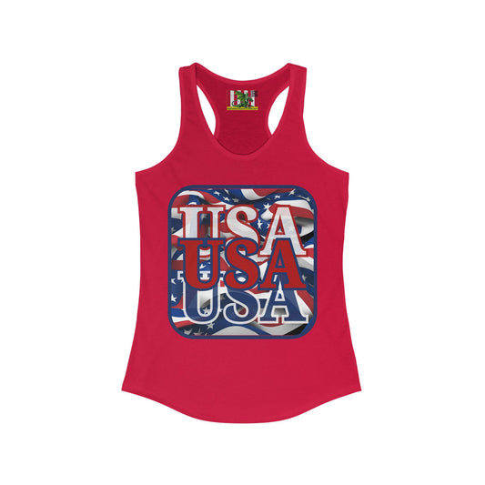 RED White and Blue USA Patriot Women's Racerback Tank Top by theGreenDragonTavern.shop