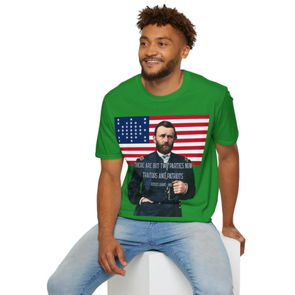 "Traitors and Patriots" Ulysses Grant Dark colors Unisex T-Shirt by theGreenDragonTavern.shop