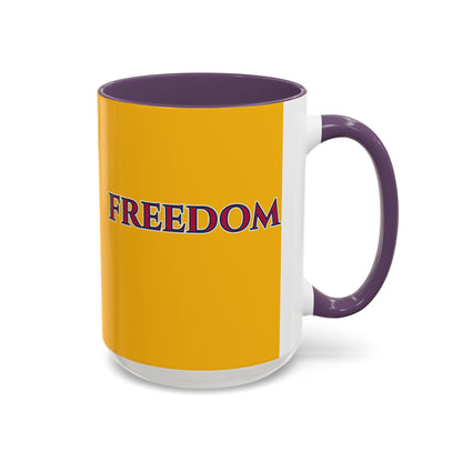 Freedom, Yellow Accent Mug by theGreenDragonTavern.shop