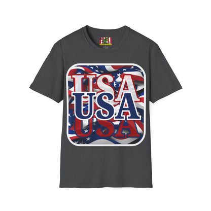 Red White and BLUE USA Patriot Dark colors Unisex T-Shirt by theGreenDragonTavern.shop