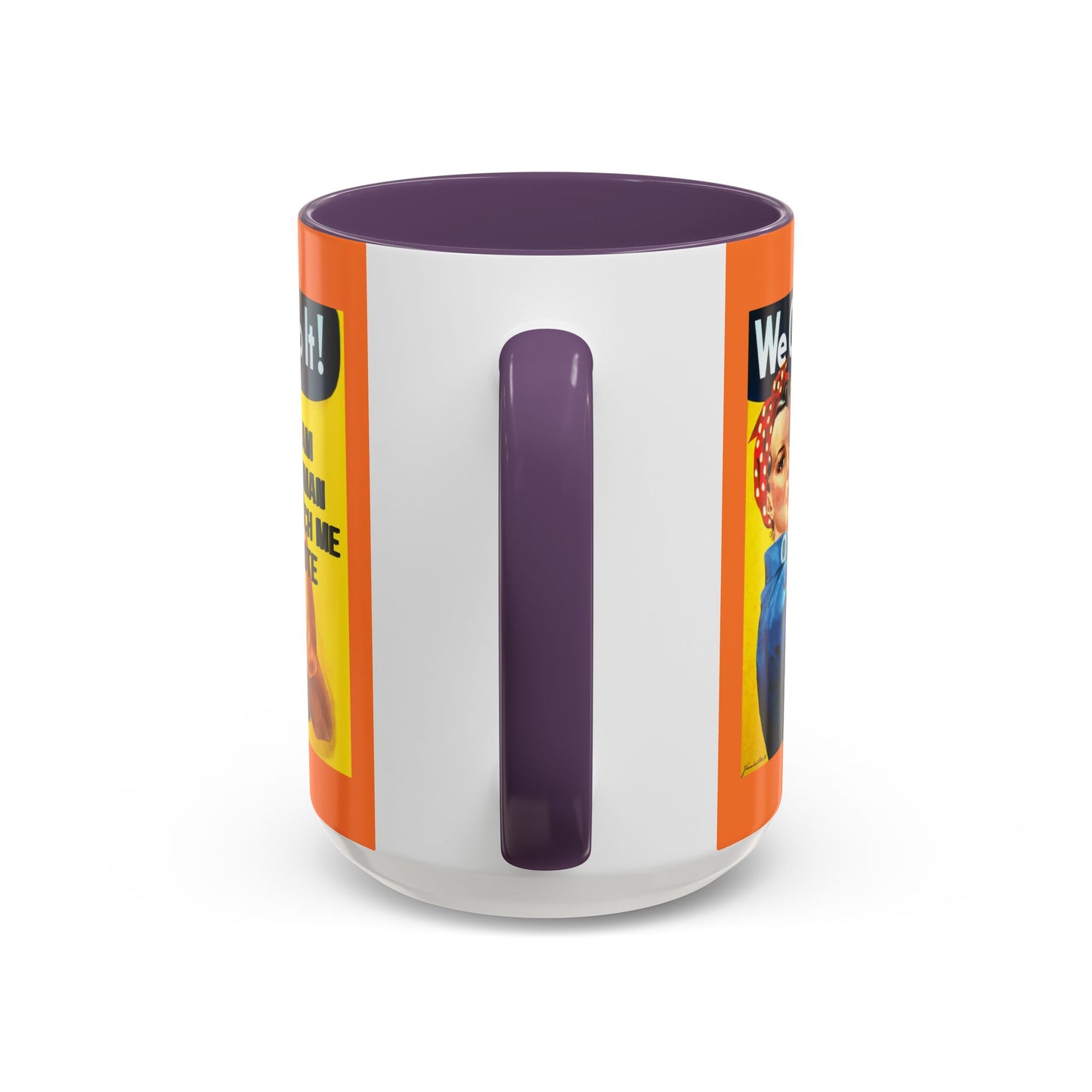 I Am Woman Watch Me Vote Rosie Orange Accent Mug by theGreenDragonTavern.shop