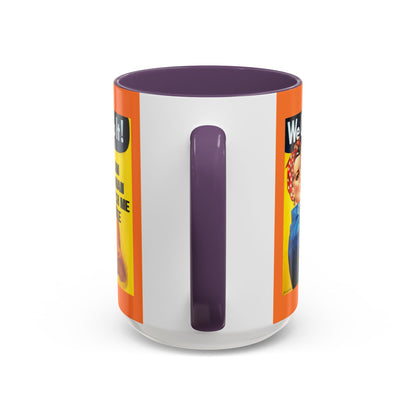 I Am Woman Watch Me Vote Rosie Orange Accent Mug by theGreenDragonTavern.shop