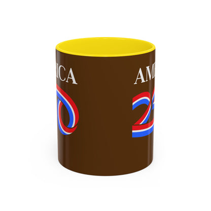 America 250 Brown Accent Mug by theGreenDragonTavern.shop