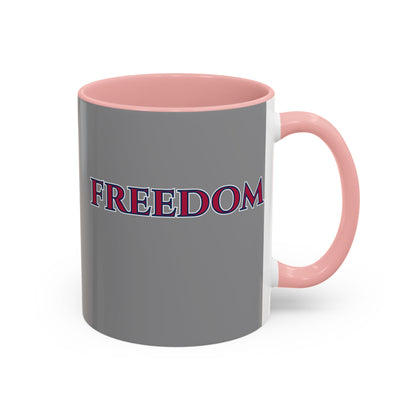 Freedom, Grey Accent Mug by theGreenDragonTavern.shop