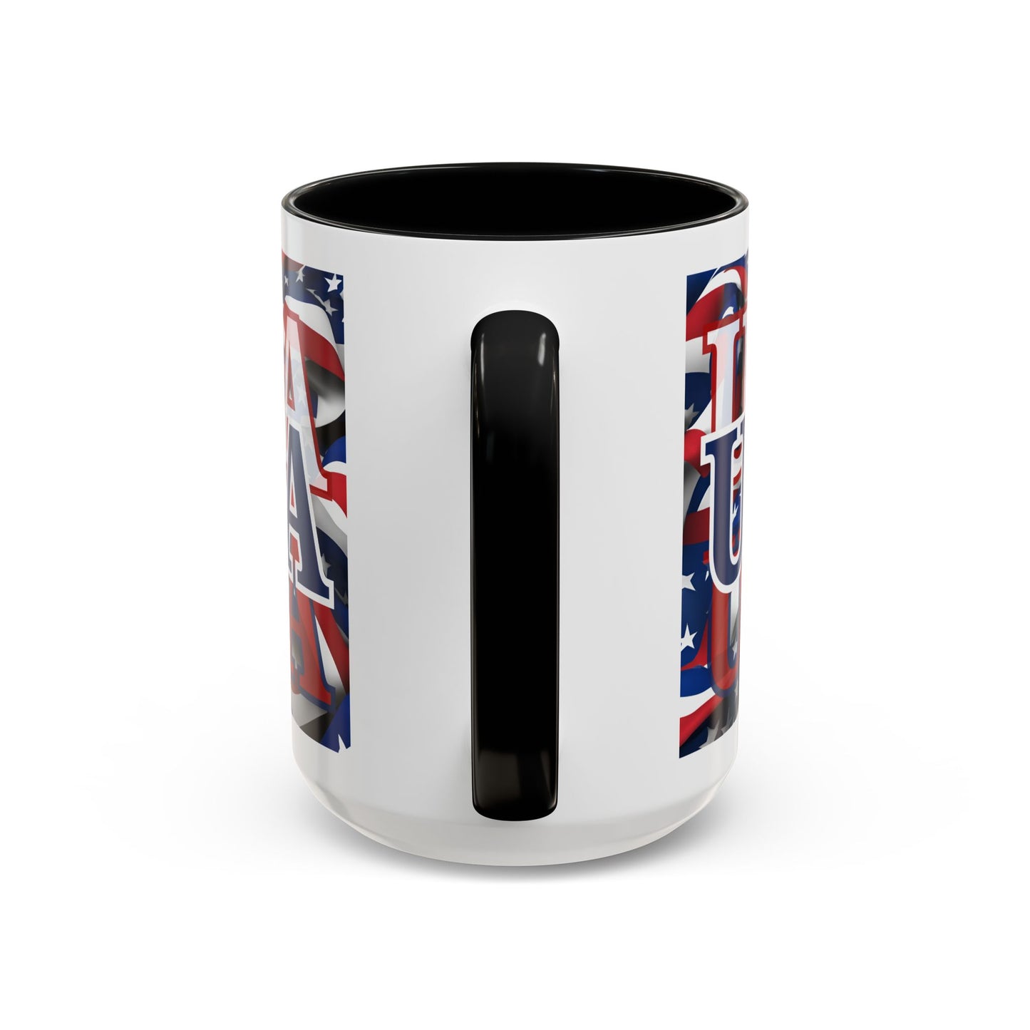 USA Blue font Center Patriot White Accent Mug by theGreenDragonTavern.shop