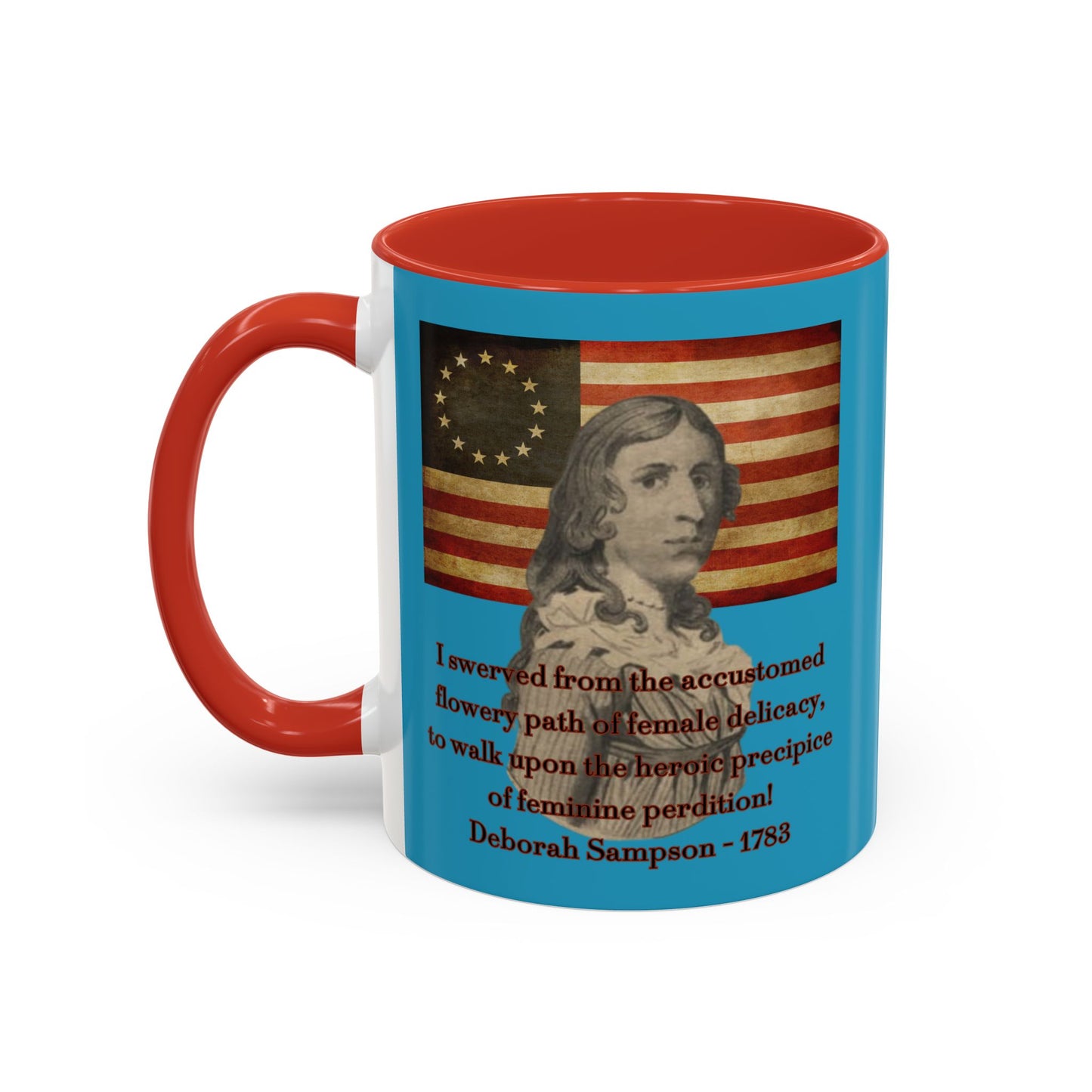 Deborah Sampson, America's Mulan Turquoise Accent Mug by theGreenDragonTavern.shop