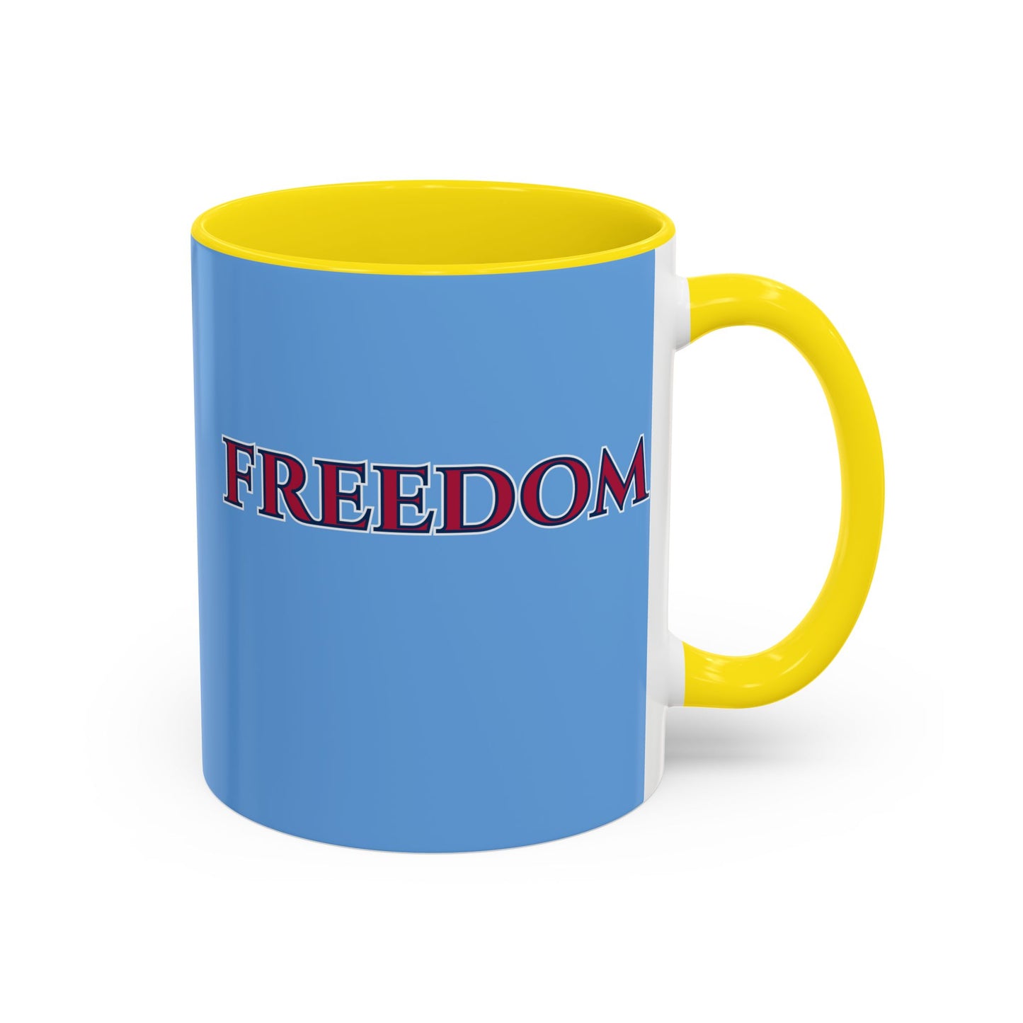 Freedom, Light Blue Accent Mug by theGreenDragonTavern.shop