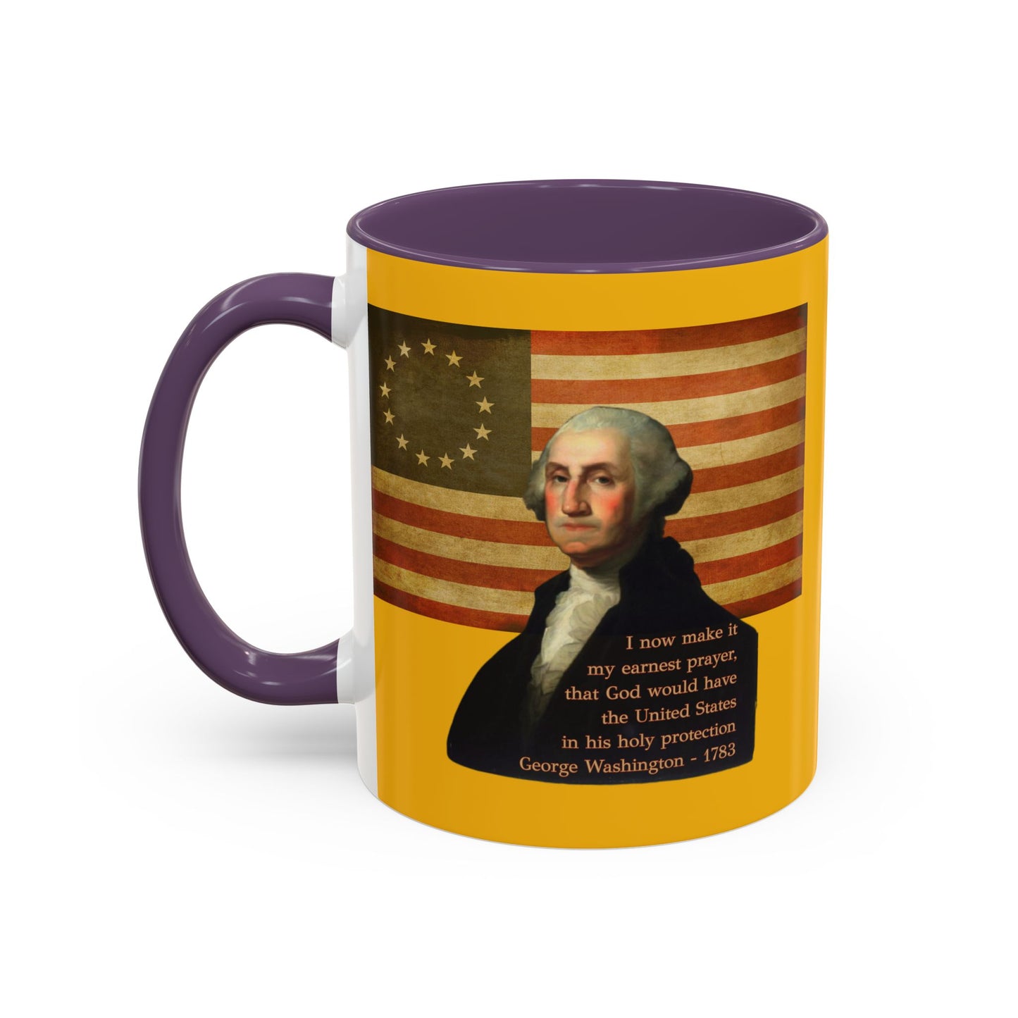 Washington's Earnest Prayer Yellow Accent Mug by theGreenDragonTavern.shop