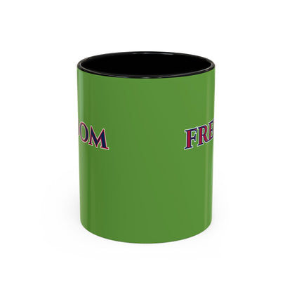 Freedom, Green Accent Mug by theGreenDragonTavern.shop