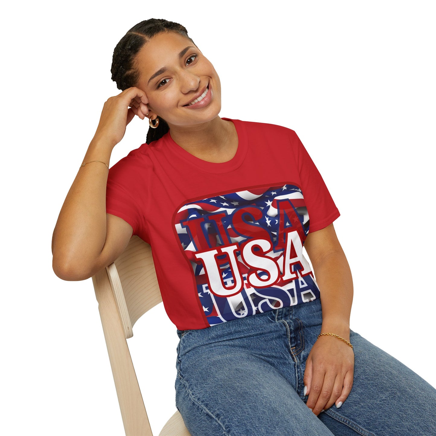 Red WHITE and Blue USA Patriot LTcolors Unisex T-Shirt by theGreenDragonTavern.shop