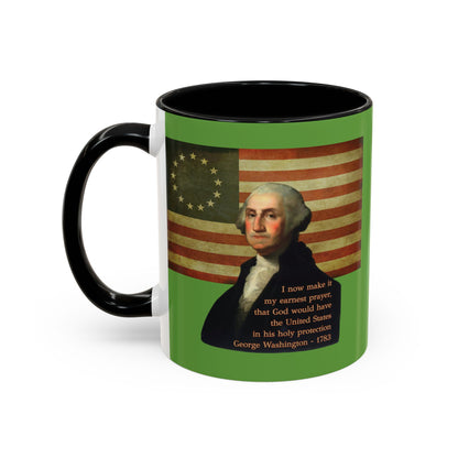 Washington's Earnest Prayer Green Accent Mug by theGreenDragonTavern.shop