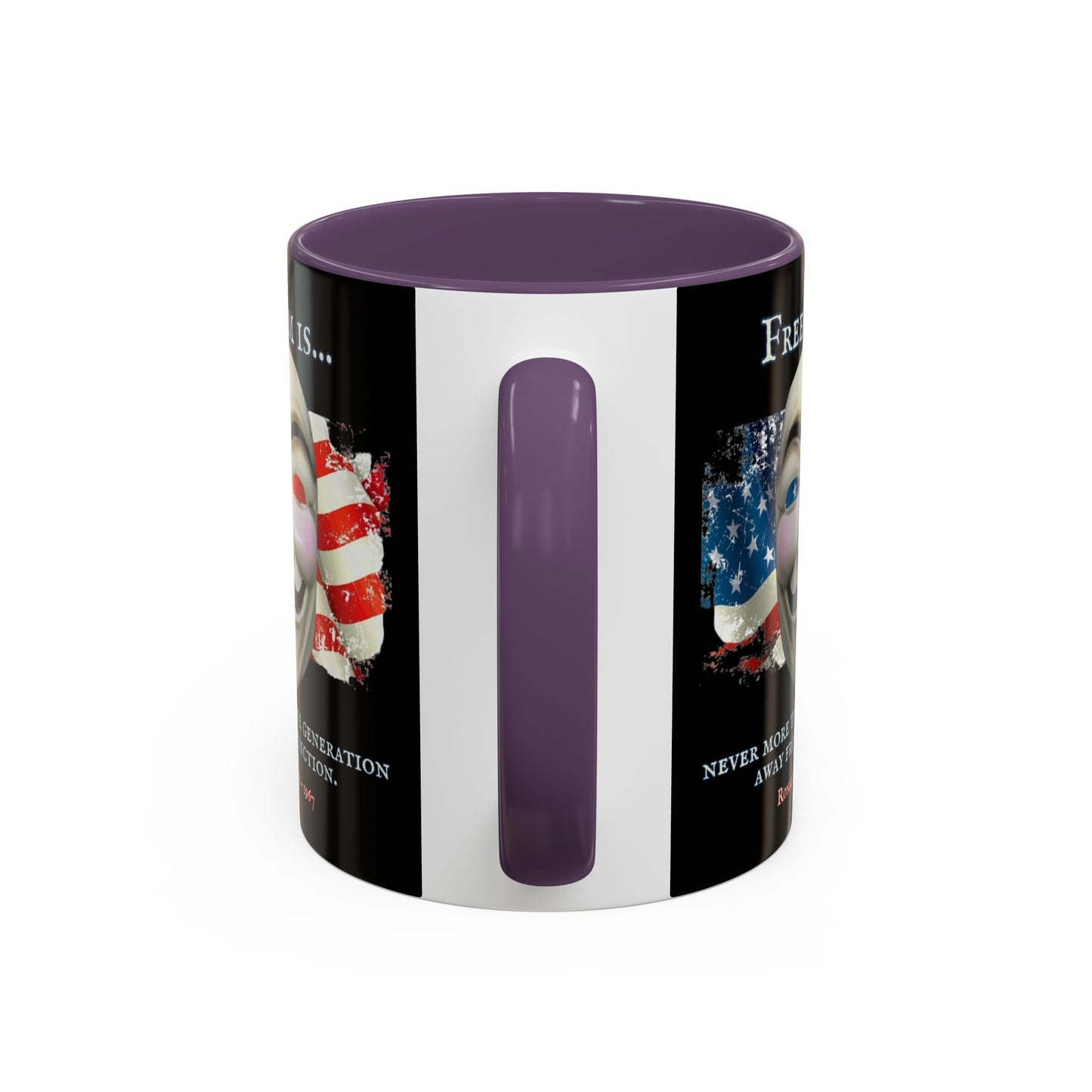 Ronald Reagan Freedom Vendetta Black Accent Mug by theGreenDragonTavern.shop