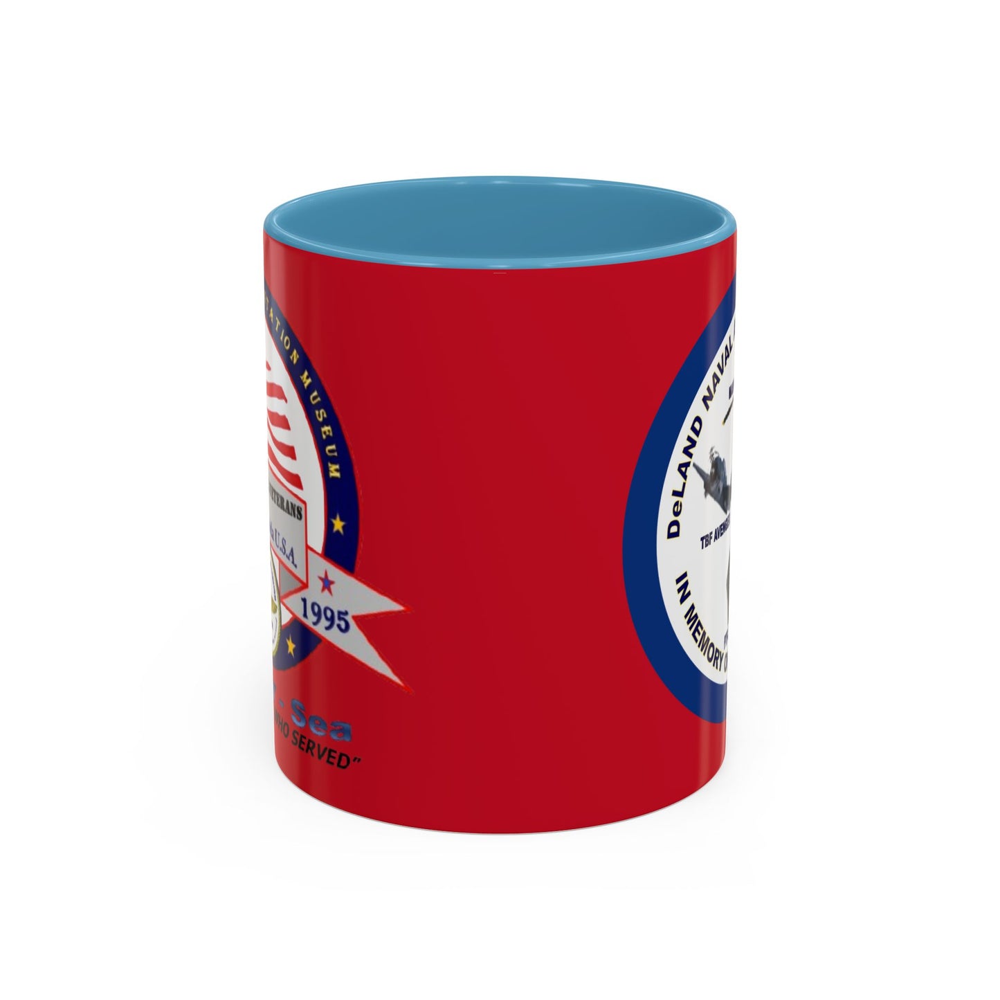 DNASM 2-sided, Founding & Student Art w/Navy Ring Red Accent Mug by theGreenDragonTavern.shop