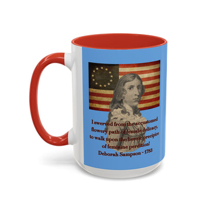 Deborah Sampson, America's Mulan Light Blue Accent Mug by theGreenDragonTavern.shop