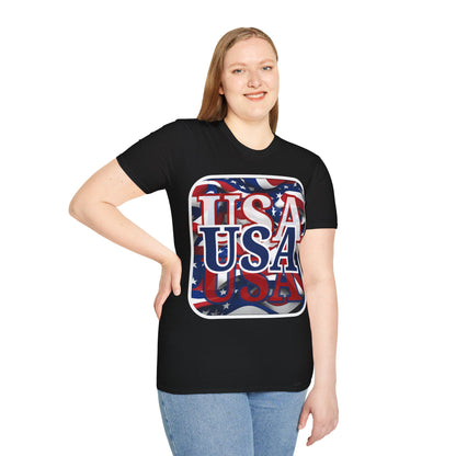 Red White and BLUE USA Patriot Dark colors Unisex T-Shirt by theGreenDragonTavern.shop