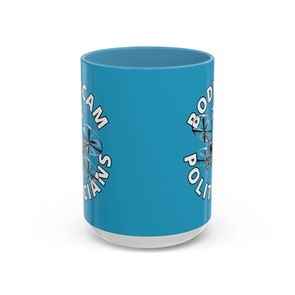 Bodycam the Politicians Drone Turquoise Accent Mug by theGreenDragonTavern.shop