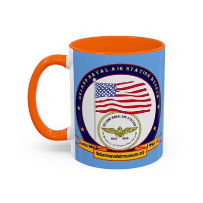DeLand Naval Air Station Museum Light Blue Accent Mug by theGreenDragonTavern.shop