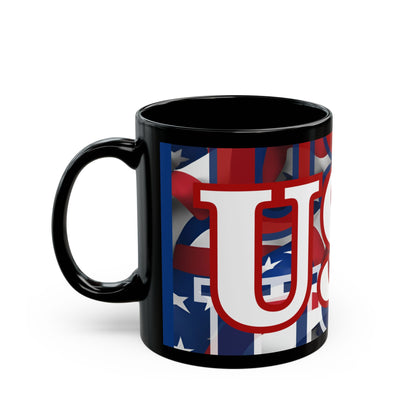 USA! USA! USA White font Patriot Blue Mug by theGreenDragonTavern.shop