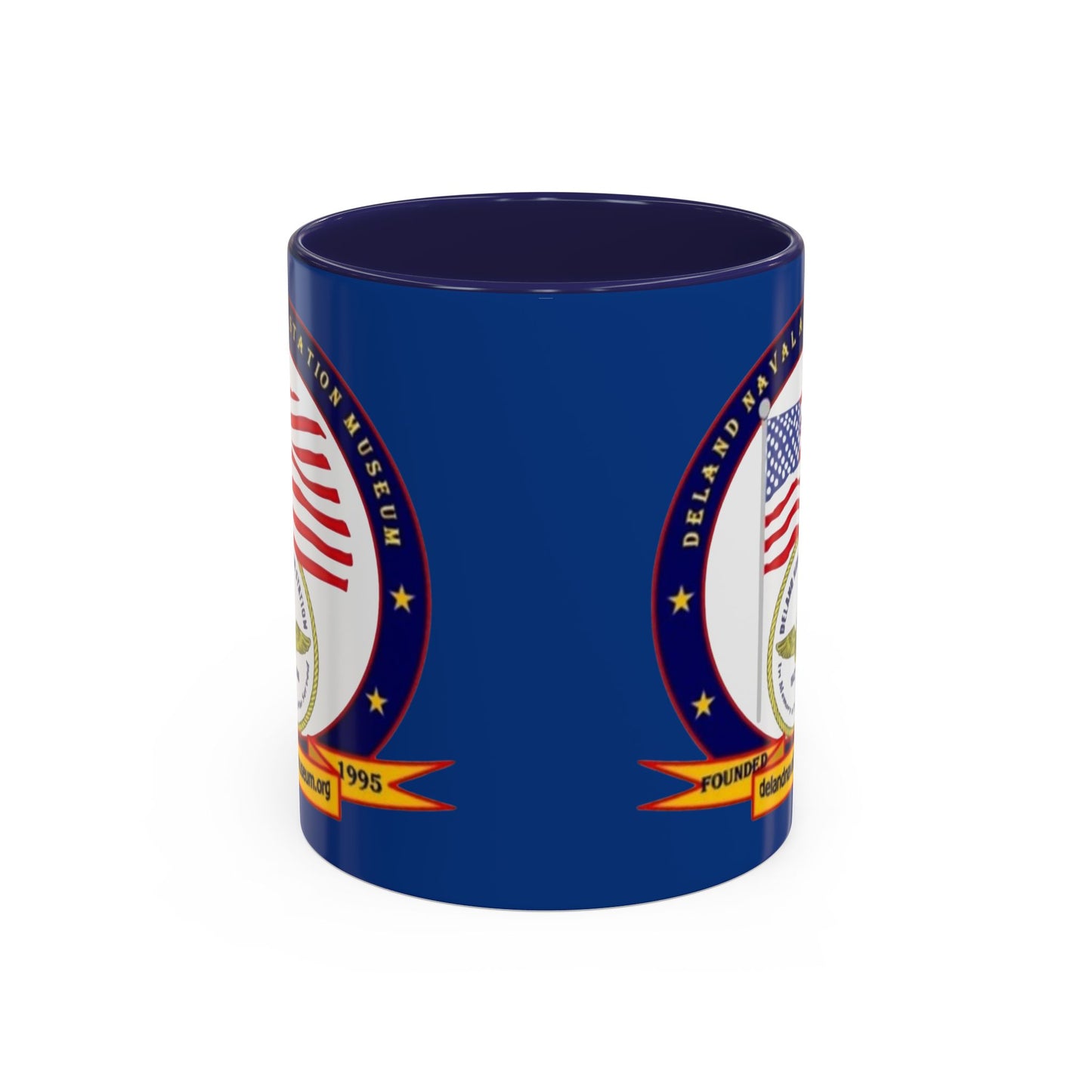 DeLand Naval Air Station Museum Blue Accent Mug by theGreenDragonTavern.shop