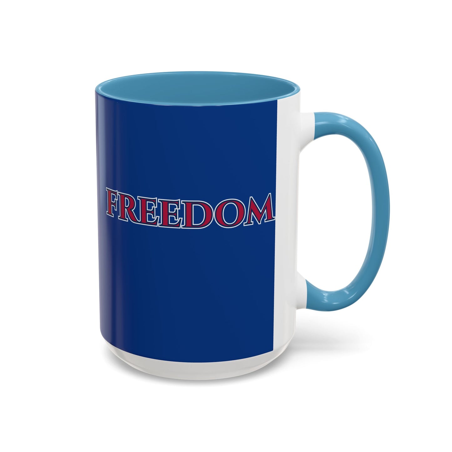 Freedom, Dark Blue Accent Mug by theGreenDragonTavern.shop