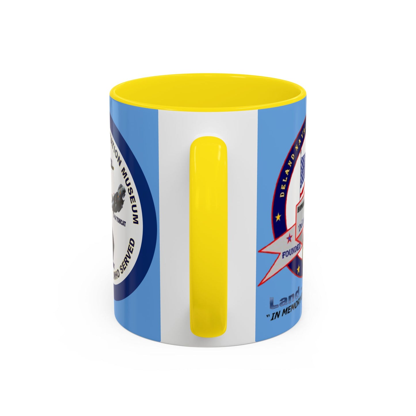 DNASM 2-sided, Founding & Student Art w/Navy Ring Light Blue Accent Mug by theGreenDragonTavern.shop