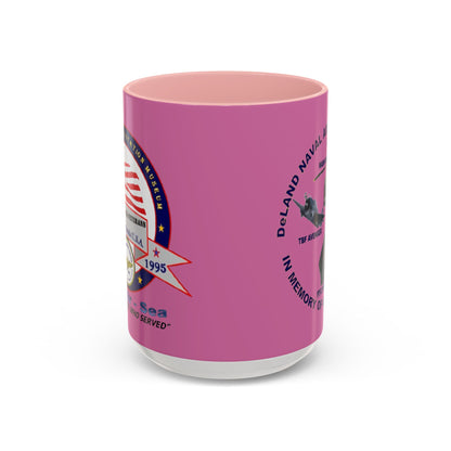 DNASM 2-sided, Founding & Student Art Pink Accent Mug by theGreenDragonTavern.shop