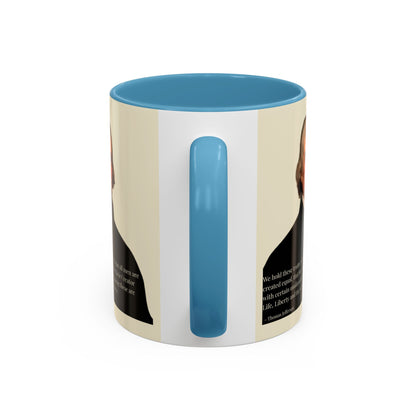 We hold these truths to be self-evident Parchment Yellow Accent Mug by theGreenDragonTavern.shop