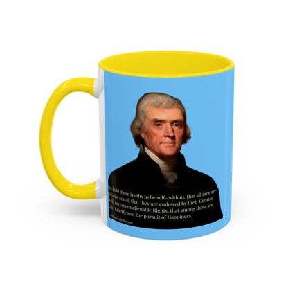 We hold these truths to be self-evident Light Blue Accent Mug by theGreenDragonTavern.shop