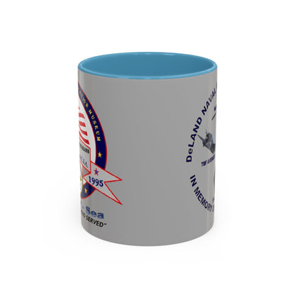 DNASM 2-sided, Founding & Student Art Light Grey Accent Mug by theGreenDragonTavern.shop