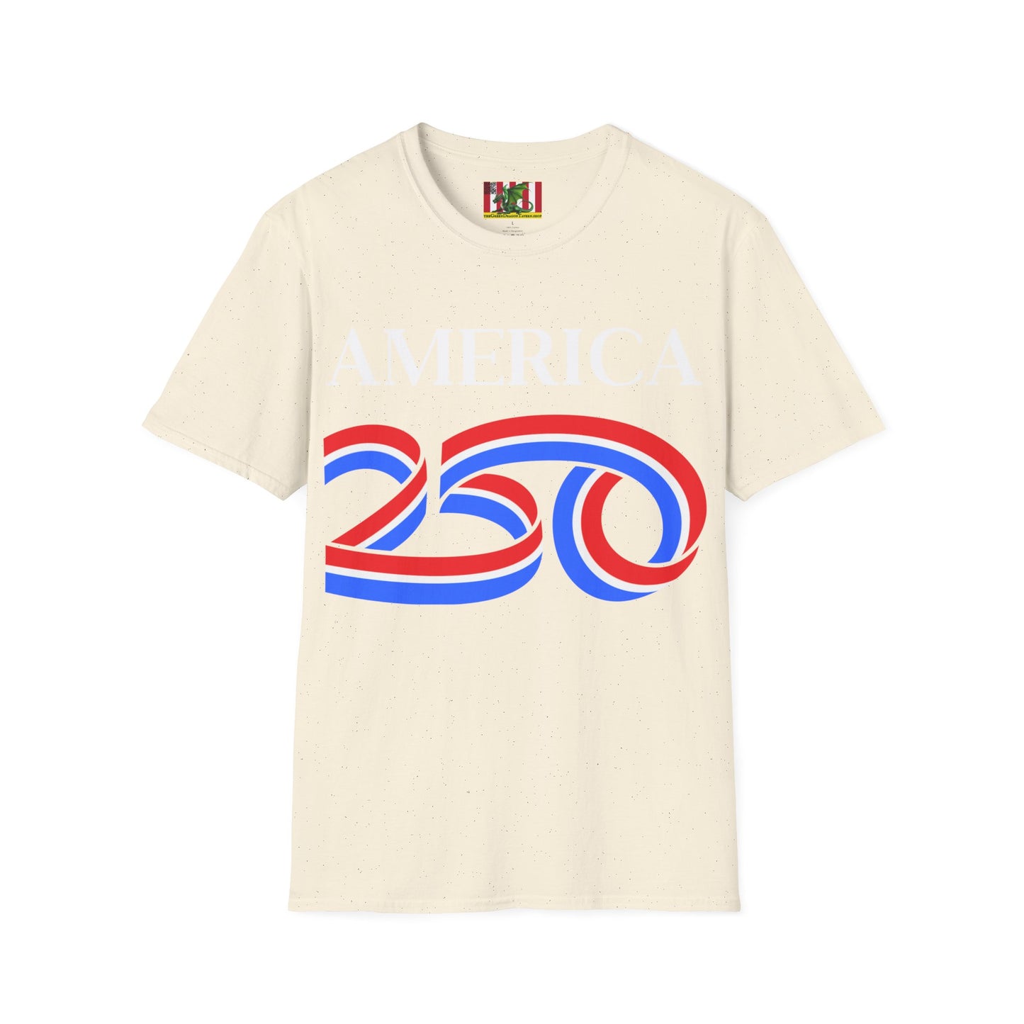 America 250 White font, Light colors, Unisex T-Shirt by theGreenDragonTavern.shop