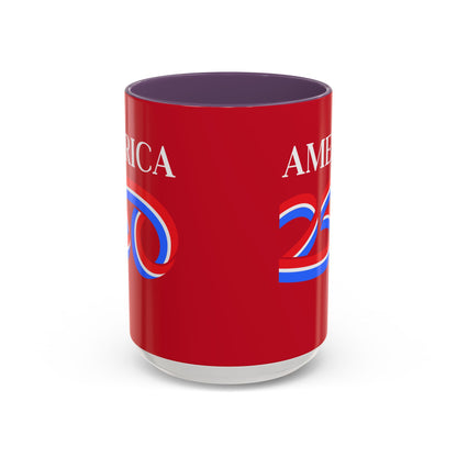 America 250 Red Accent Mug by theGreenDragonTavern.shop