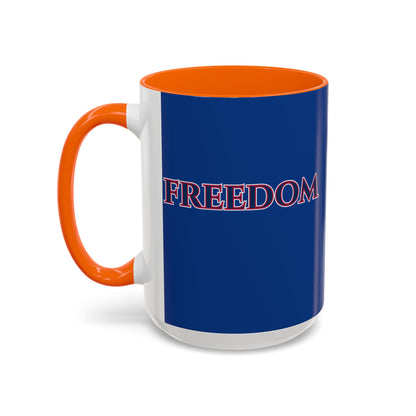 Freedom, Dark Blue Accent Mug by theGreenDragonTavern.shop