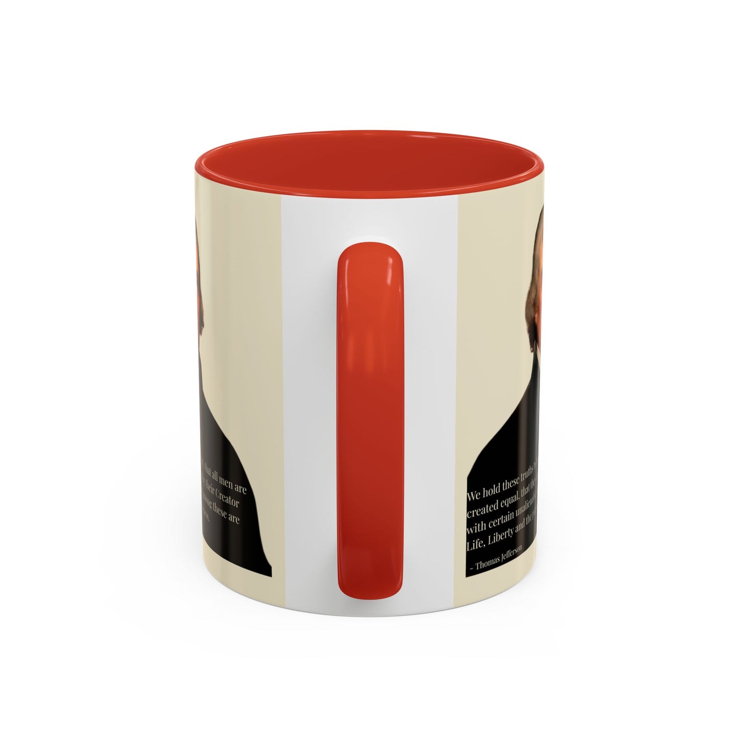 We hold these truths to be self-evident Parchment Yellow Accent Mug by theGreenDragonTavern.shop