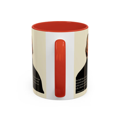 We hold these truths to be self-evident Parchment Yellow Accent Mug by theGreenDragonTavern.shop
