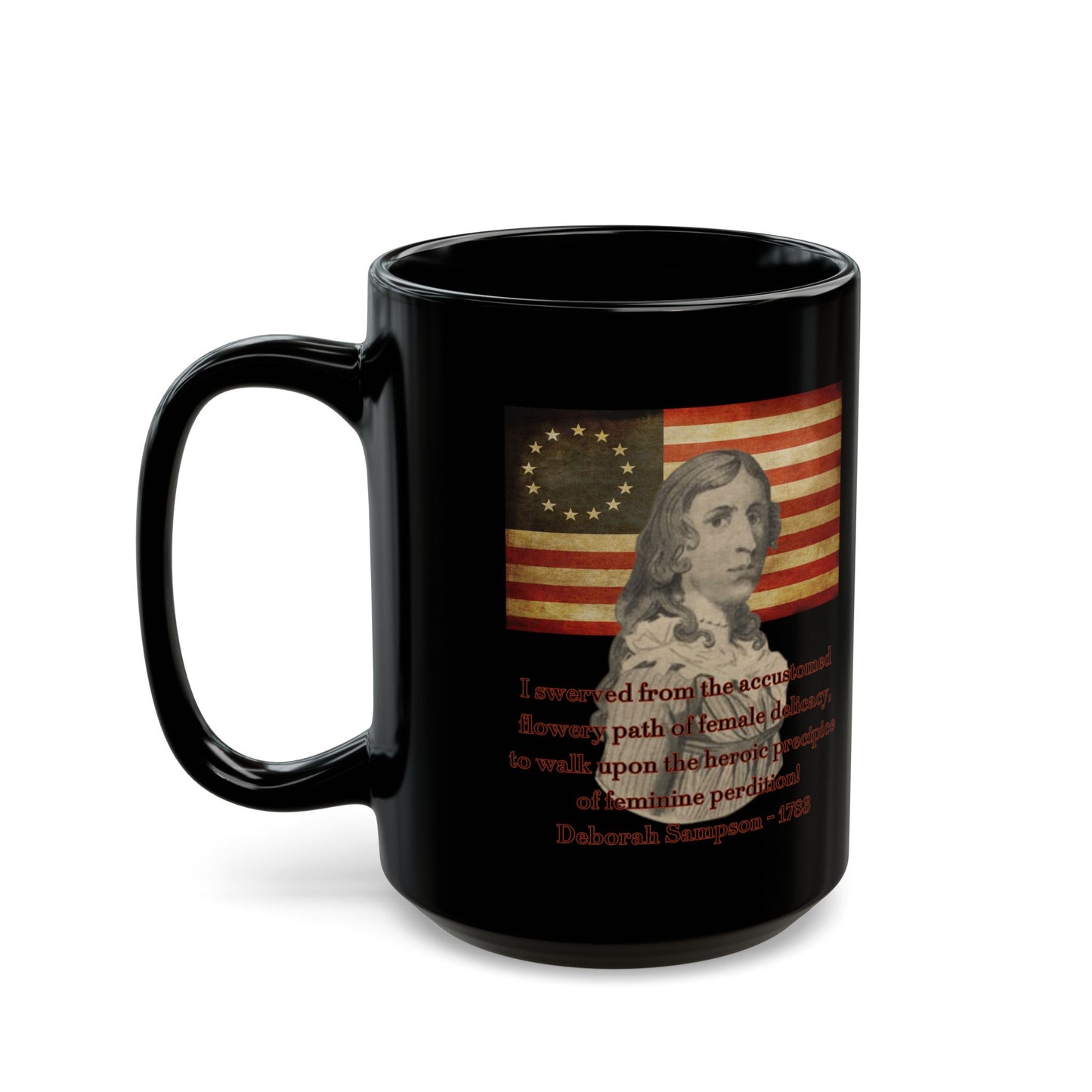 Deborah Sampson, America's Mulan Black Mug by theGreenDragonTavern.shop