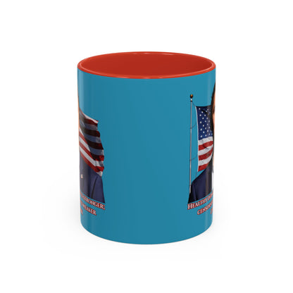 Charlie Kirk, Healthy Debate Turquoise Accent Mug by theGreenDragonTavern.shop