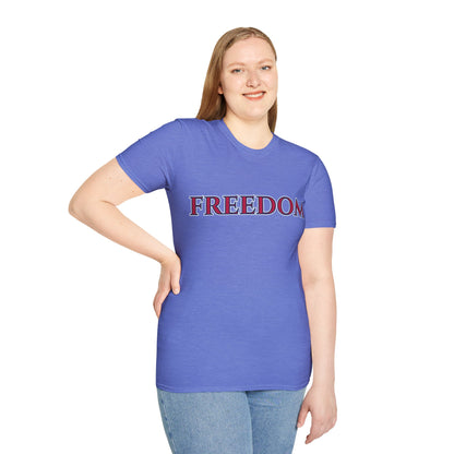 Freedom, Red font, Light colors Unisex T-Shirt by theGreenDragonTavern.shop