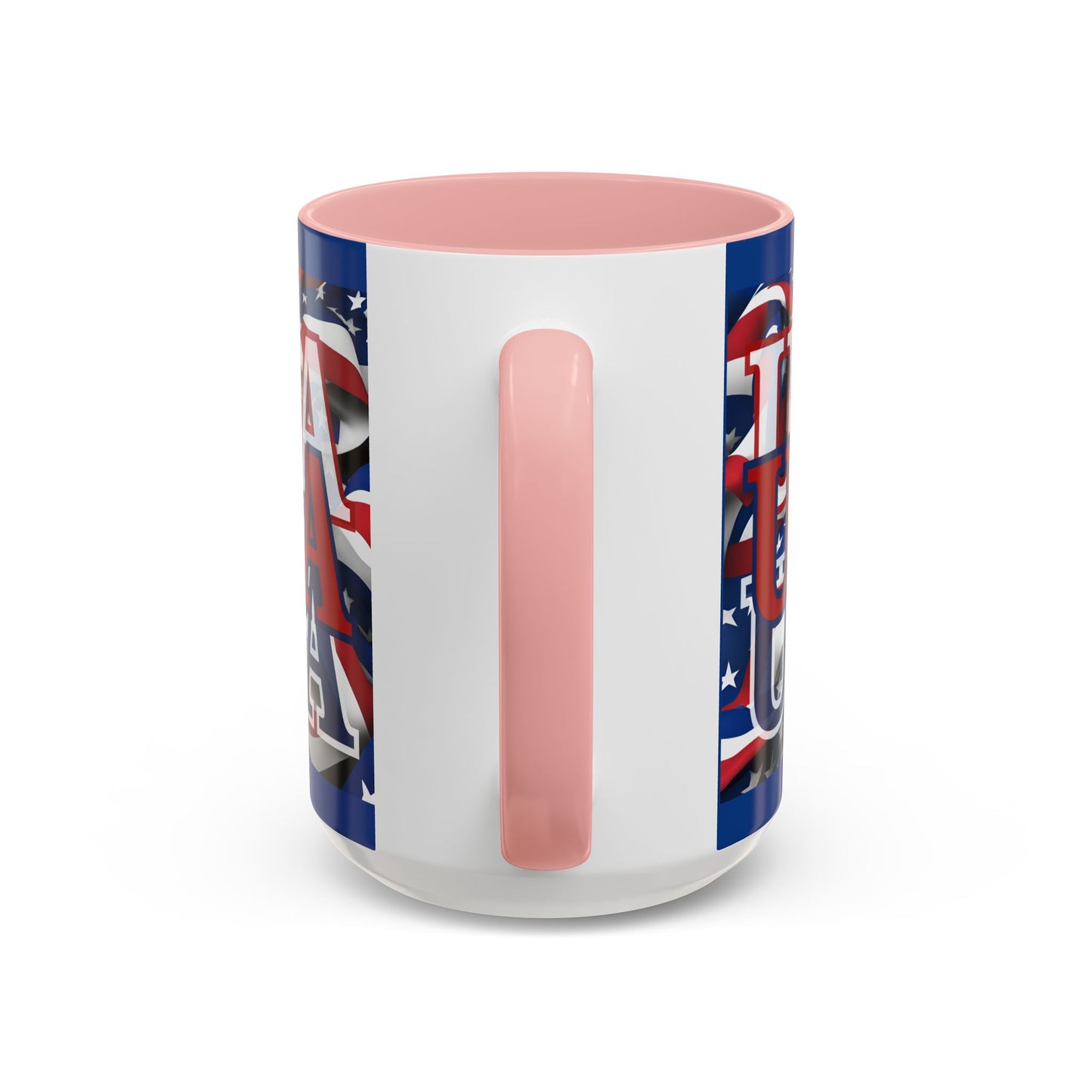 USA Red font Center Patriot Blue Accent Mug by theGreenDragonTavern.shop