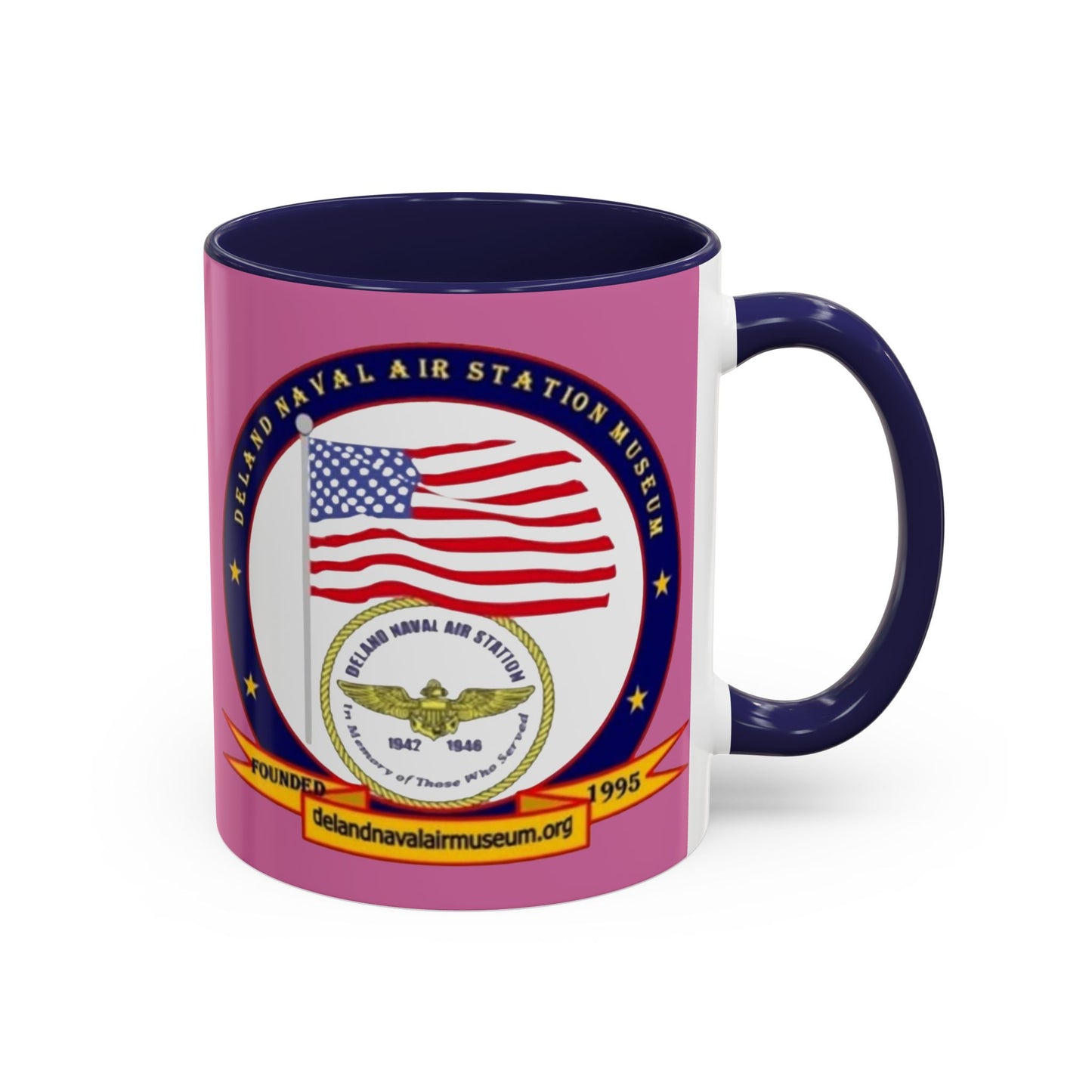 DeLand Naval Air Station Museum Pink Accent Mug by theGreenDragonTavern.shop