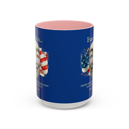 Ronald Reagan Freedom Vendetta Blue Accent Mug by theGreenDragonTavern.shop