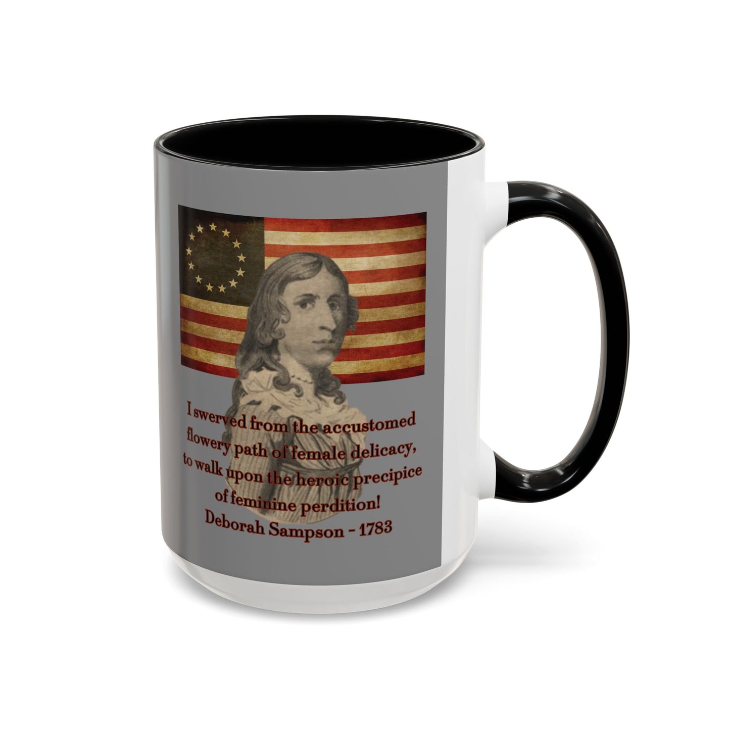 Deborah Sampson, America's Mulan Grey Accent Mug by theGreenDragonTavern.shop
