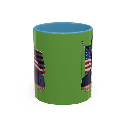 Charlie Kirk, Healthy Debate Green Accent Mug by theGreenDragonTavern.shop
