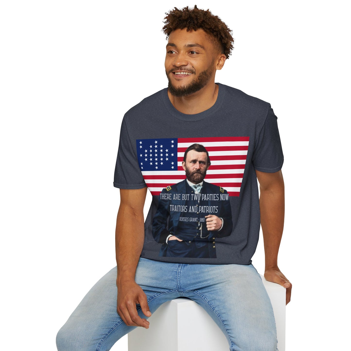 "Traitors and Patriots" Ulysses Grant Dark colors Unisex T-Shirt by theGreenDragonTavern.shop