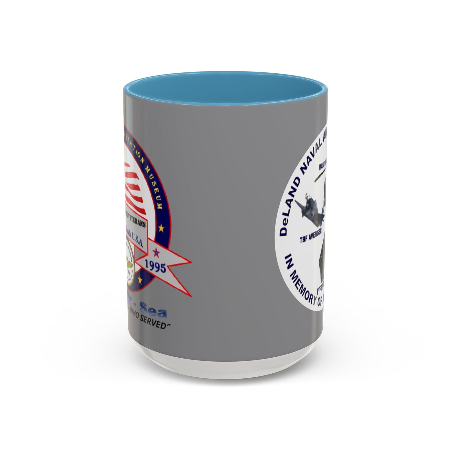 DNASM 2-sided, Founding & Student Art w/WhiteBG Grey Accent Mug by theGreenDragonTavern.shop