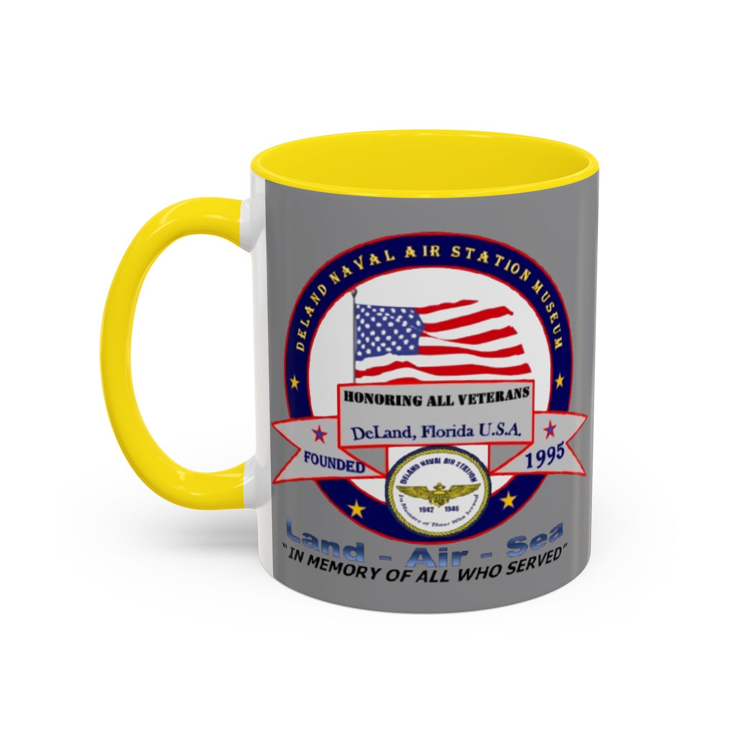 DNASM 2-sided, Founding & Student Art w/WhiteBG Grey Accent Mug by theGreenDragonTavern.shop