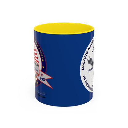 DNASM 2-sided, Founding & Student Art w/WhiteBG Dark Blue Accent Mug by theGreenDragonTavern.shop