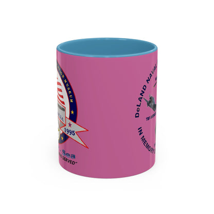 DNASM 2-sided, Founding & Student Art Pink Accent Mug by theGreenDragonTavern.shop