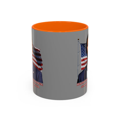 Charlie Kirk, Healthy Debate Grey Accent Mug by theGreenDragonTavern.shop