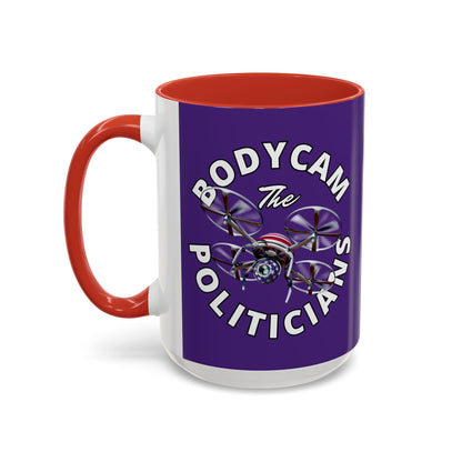 Bodycam the Politicians Drone Dark Purple Accent Mug by theGreenDragonTavern.shop